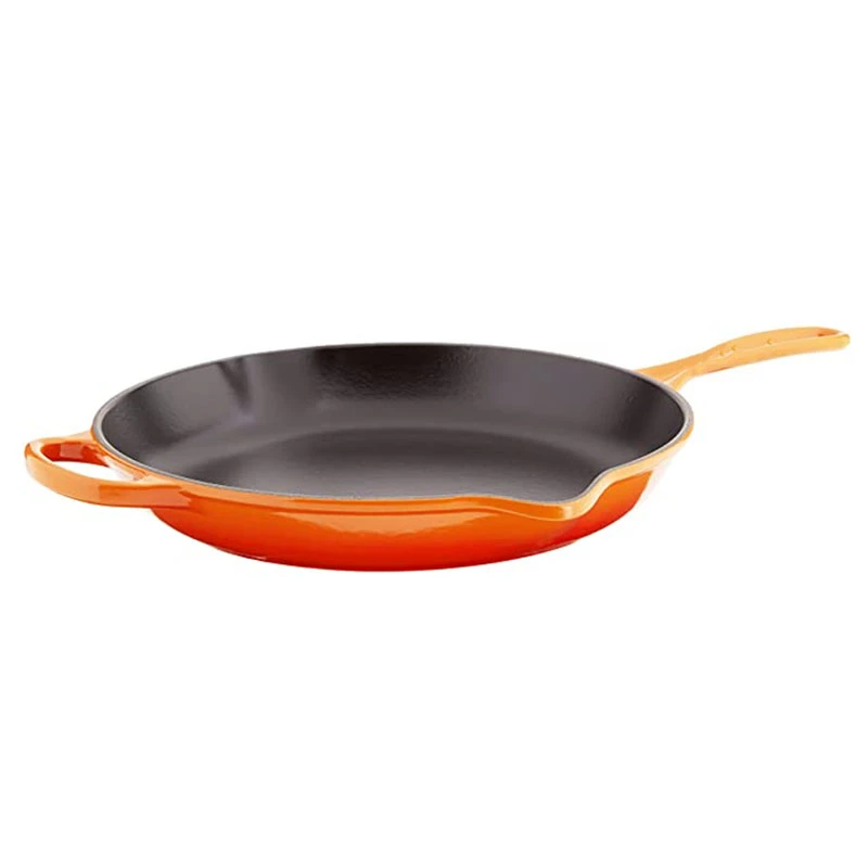 Kitchen with Vibrant Cast Iron Cookware