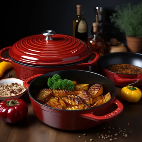 5 QT Cast Iron Dutch Oven, Enamel Round Dutch Oven Pot with Lid